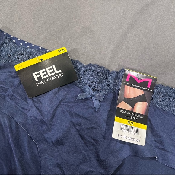 NWT Maidenform Women's Comfort Devotion Hipster Panty Navy Seamless 100% Cotton - Picture 4 of 6